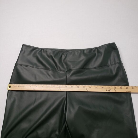 A New Day Faux Leather Leggings Womens XL Green Fleece Lined Matte High Waisted - Picture 7 of 16